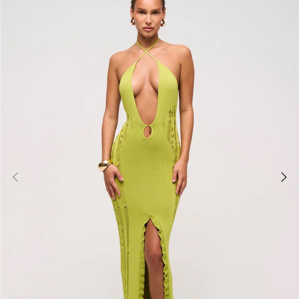 Elegant Backless Green Dress